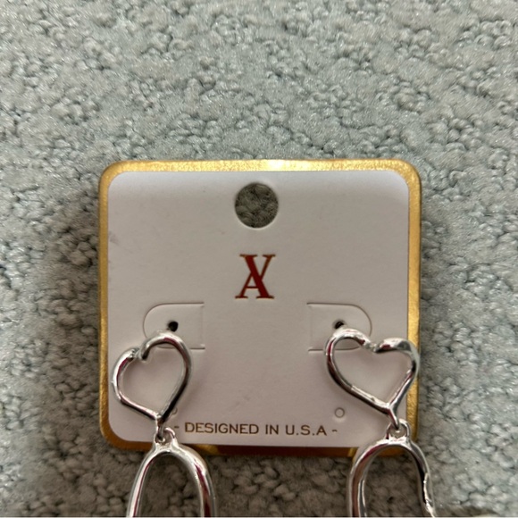 Heart-Shaped Silver Earrings - Picture 3 of 5